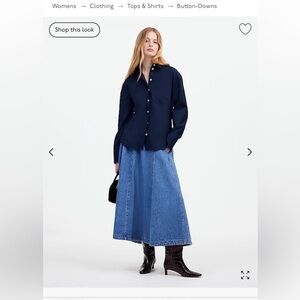 Madewell Relaxed Button-Up Shirt Navy sm